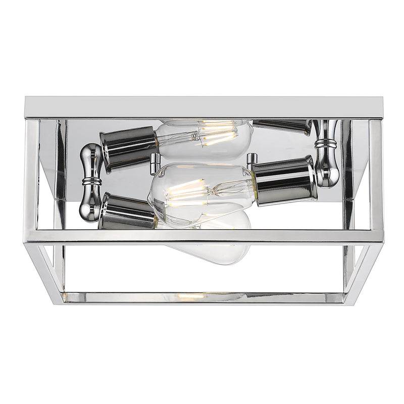 Golden 2072-FM CH Two Light Flush Mount, Chrome