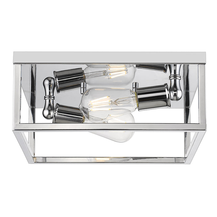 Golden 2072-FM CH Two Light Flush Mount, Chrome