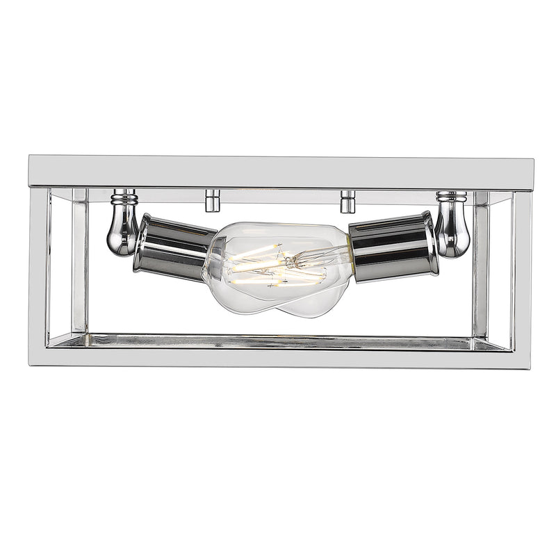 Golden 2072-FM CH Two Light Flush Mount, Chrome