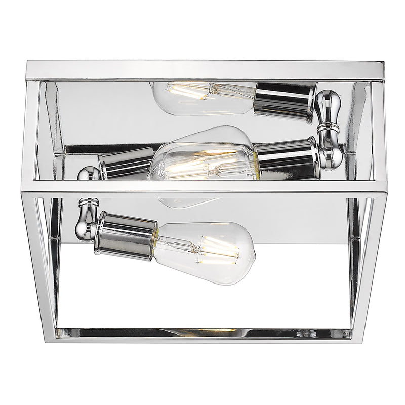 Golden 2072-FM CH Two Light Flush Mount, Chrome