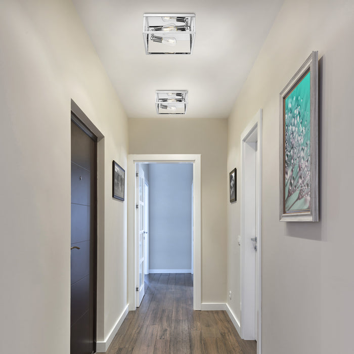 Golden 2072-FM CH Two Light Flush Mount, Chrome