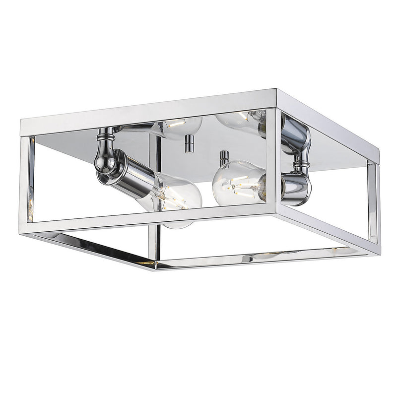 Golden 2072-FM CH Two Light Flush Mount, Chrome