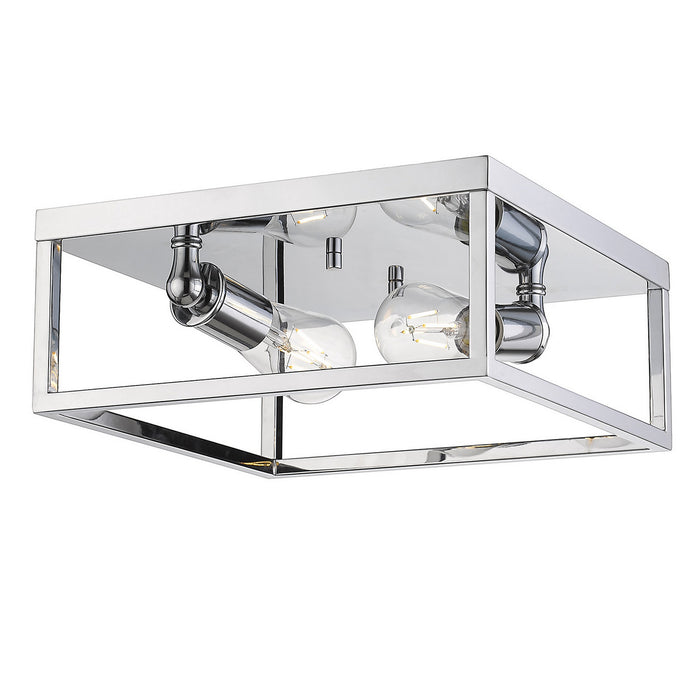 Golden 2072-FM CH Two Light Flush Mount, Chrome