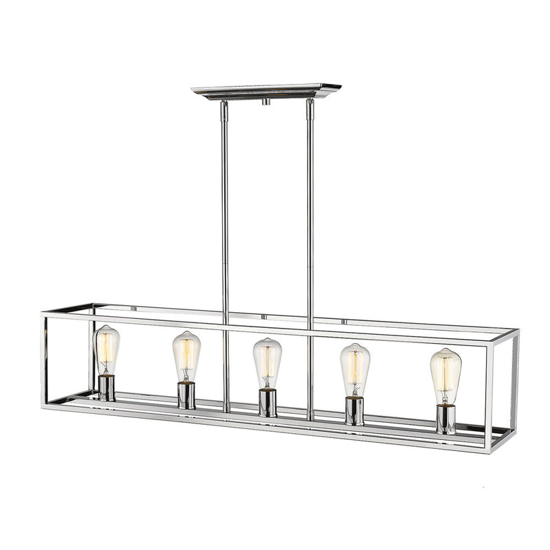 Golden 2072-LP CH Five Light Linear Pendant, Chrome