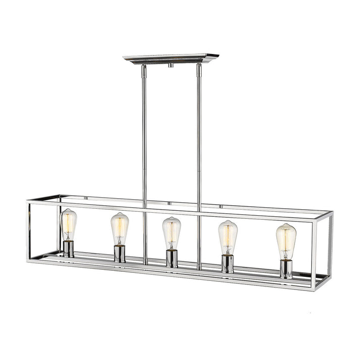 Golden 2072-LP CH Five Light Linear Pendant, Chrome