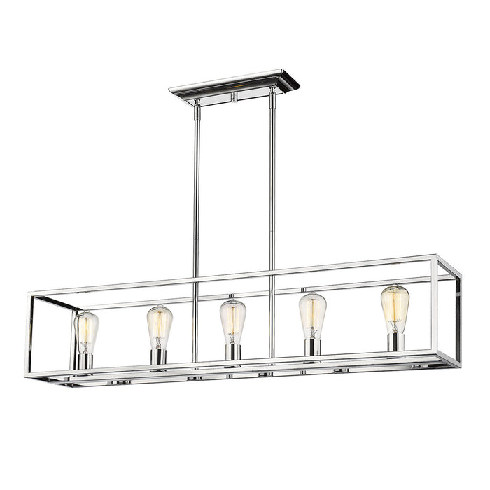 Golden 2072-LP CH Five Light Linear Pendant, Chrome