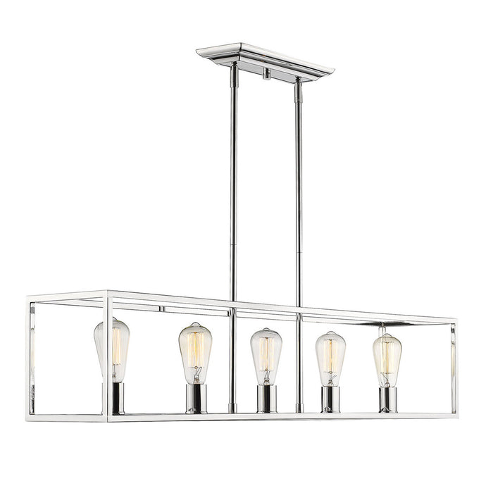 Golden 2072-LP CH Five Light Linear Pendant, Chrome