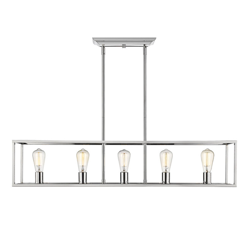 Golden 2072-LP CH Five Light Linear Pendant, Chrome