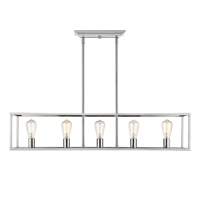 Golden 2072-LP CH Five Light Linear Pendant, Chrome