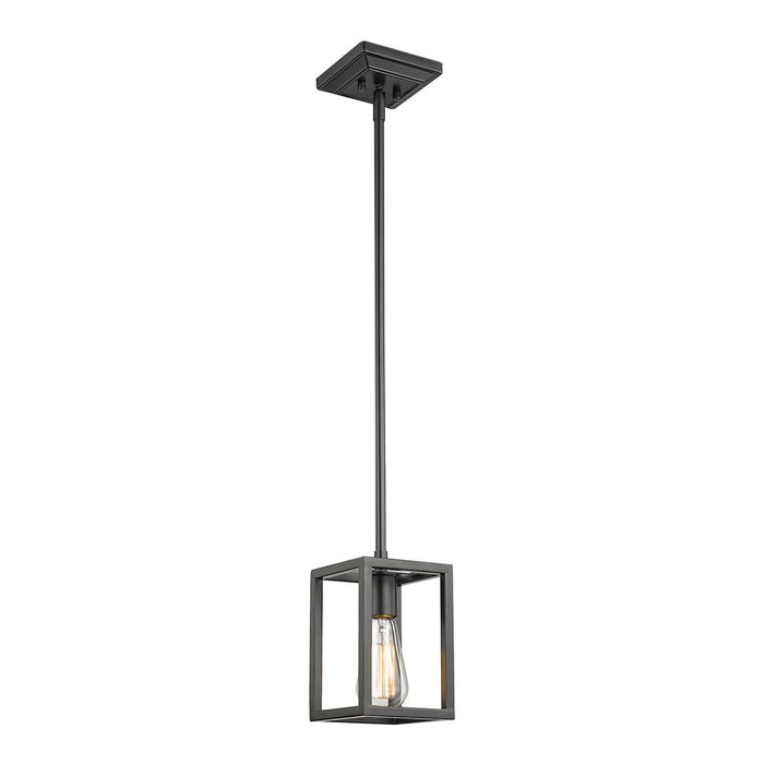 Golden 2072-M1L BLK One Light Mini Pendant, Matte Black