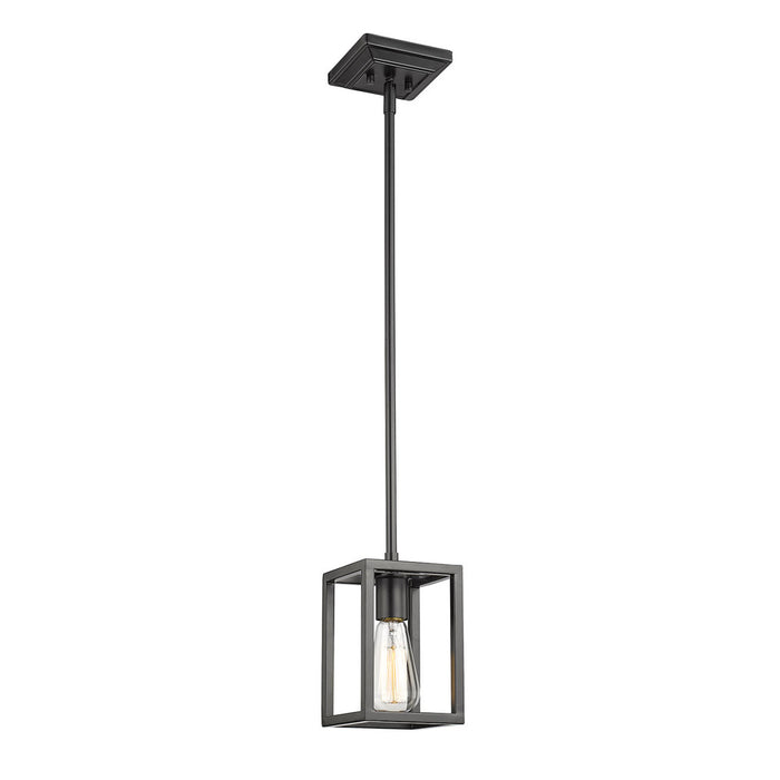 Golden 2072-M1L BLK One Light Mini Pendant, Matte Black