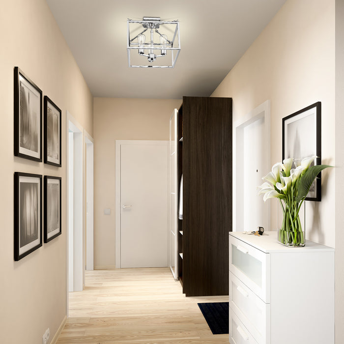 Golden 2072-SF CH Three Light Semi-Flush Mount, Chrome
