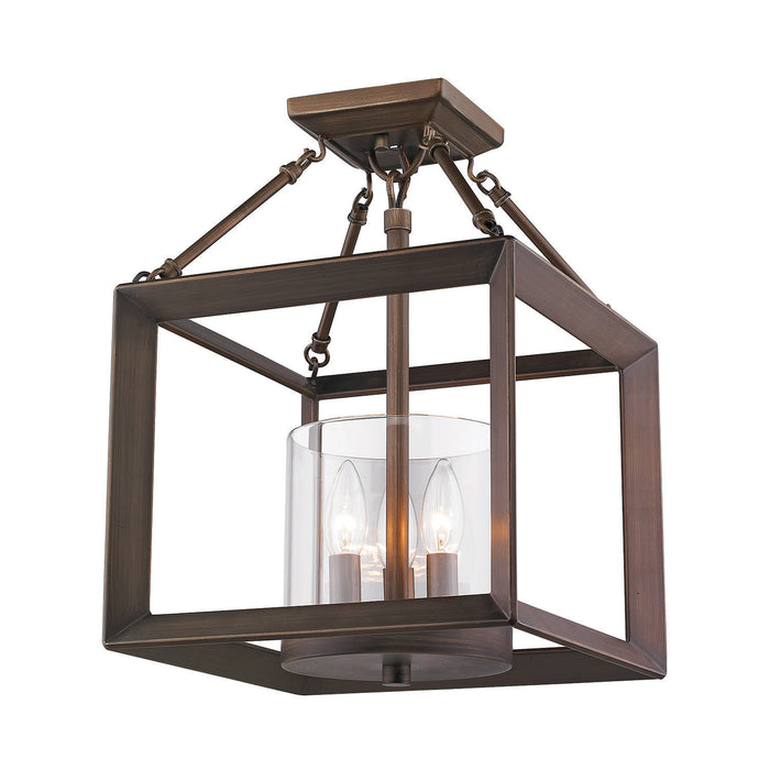 Golden 2073-M3 GMT Three Light Mini Chandelier, Gunmetal Bronze