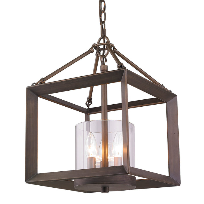 Golden 2073-M3 GMT Three Light Mini Chandelier, Gunmetal Bronze