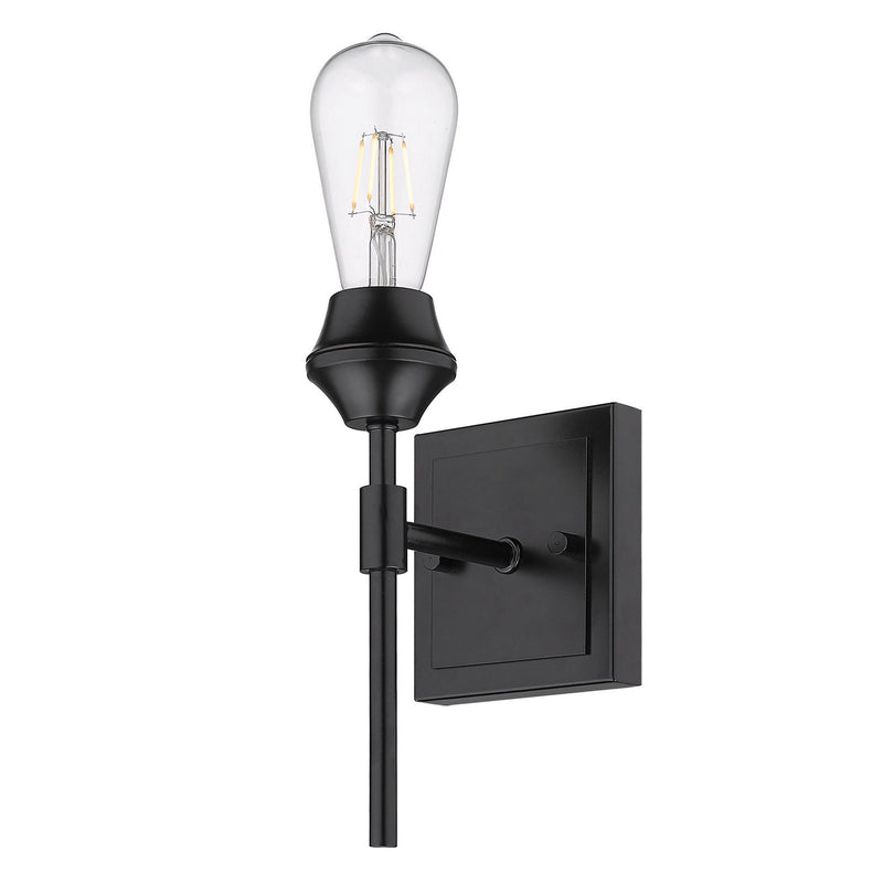 Golden 2120-BA1 BLK One Light Bath Vanity, Matte Black