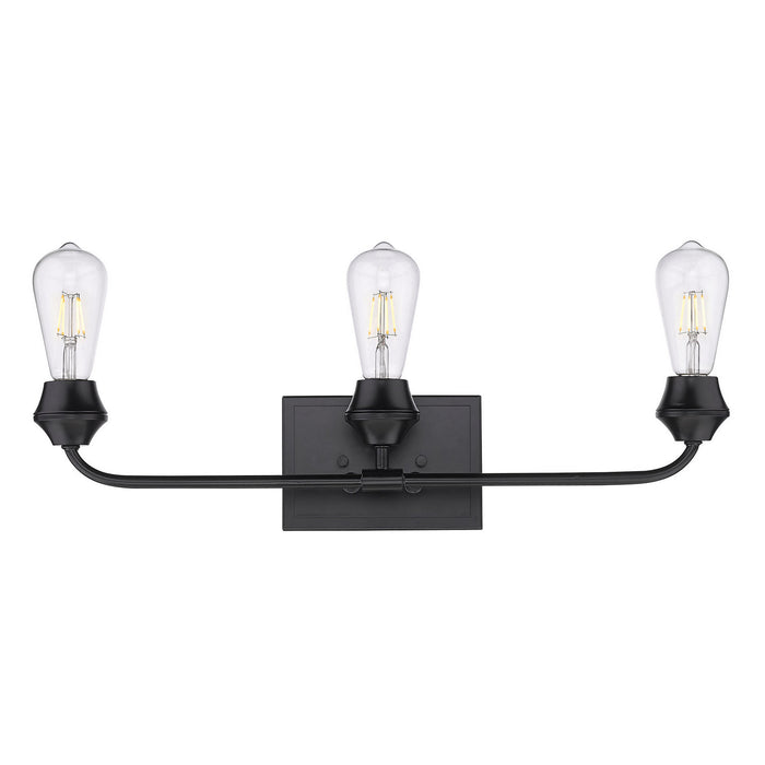 Golden 2120-BA3 BLK Three Light Bath Vanity, Matte Black
