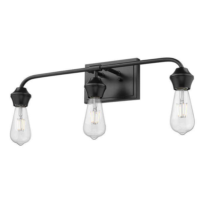 Golden 2120-BA3 BLK Three Light Bath Vanity, Matte Black