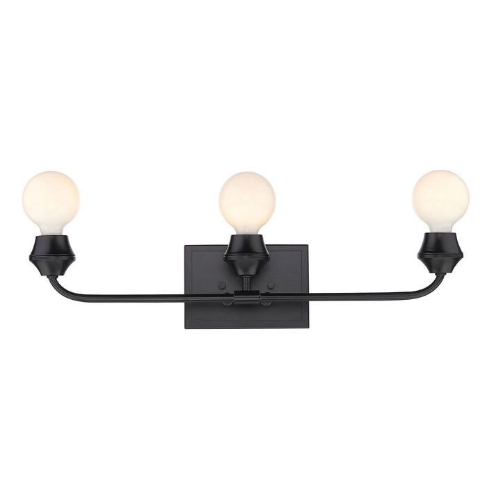 Golden 2120-BA3 BLK Three Light Bath Vanity, Matte Black