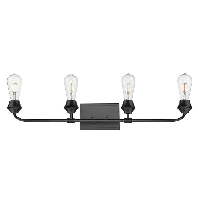 Golden 2120-BA4 BLK Four Light Bath Vanity, Matte Black