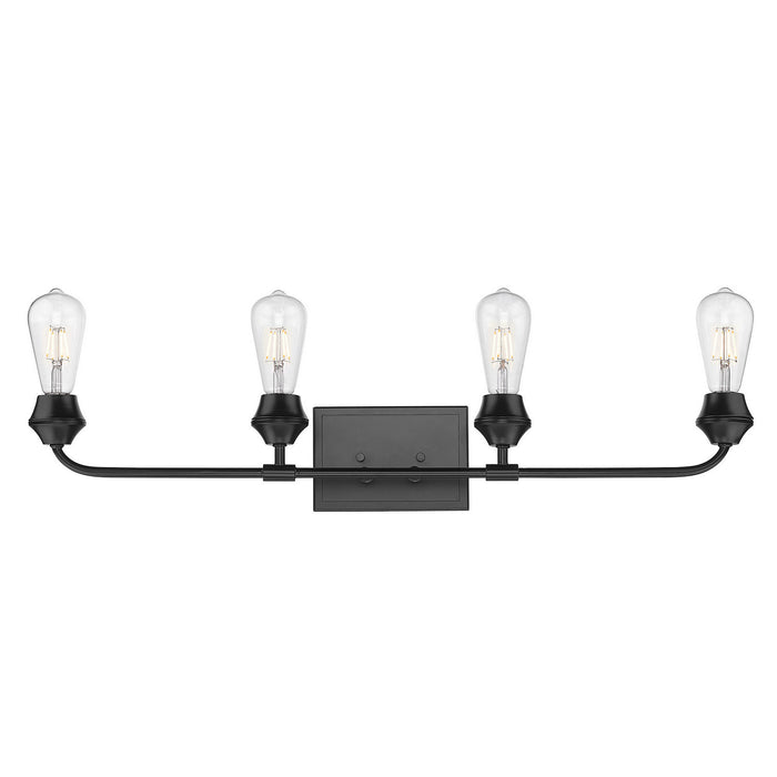 Golden 2120-BA4 BLK Four Light Bath Vanity, Matte Black