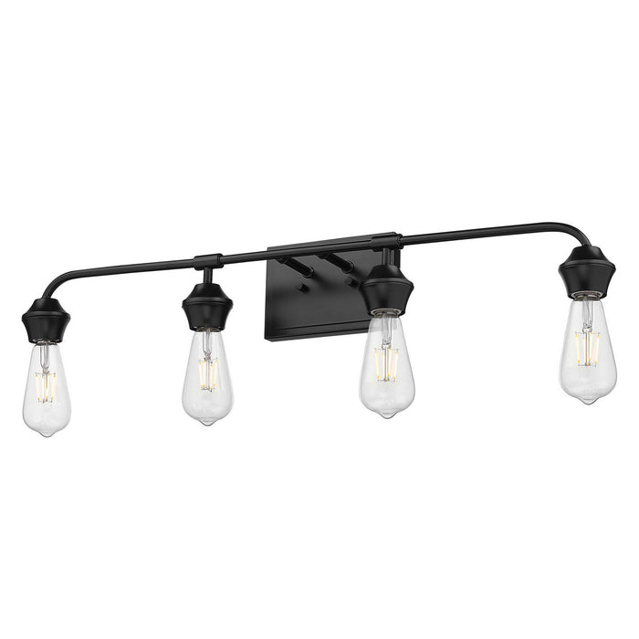 Golden 2120-BA4 BLK Four Light Bath Vanity, Matte Black