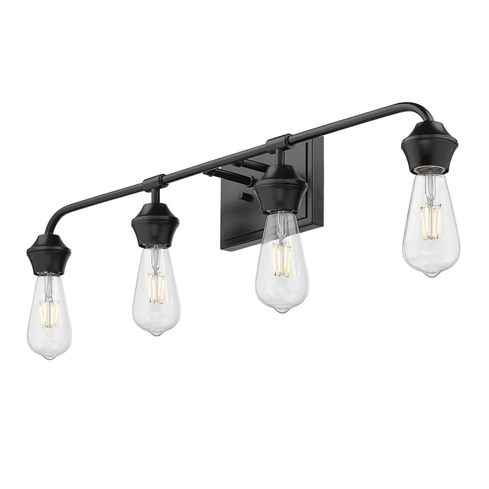 Golden 2120-BA4 BLK Four Light Bath Vanity, Matte Black