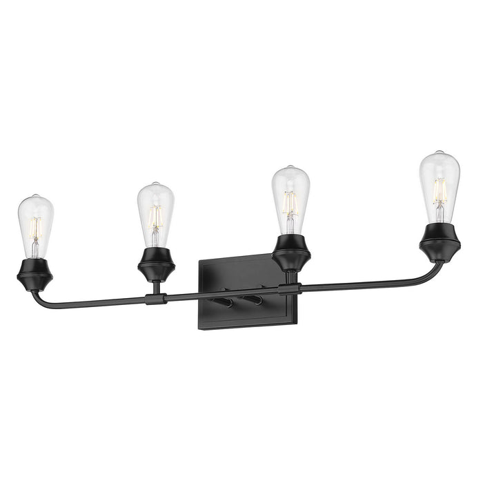 Golden 2120-BA4 BLK Four Light Bath Vanity, Matte Black