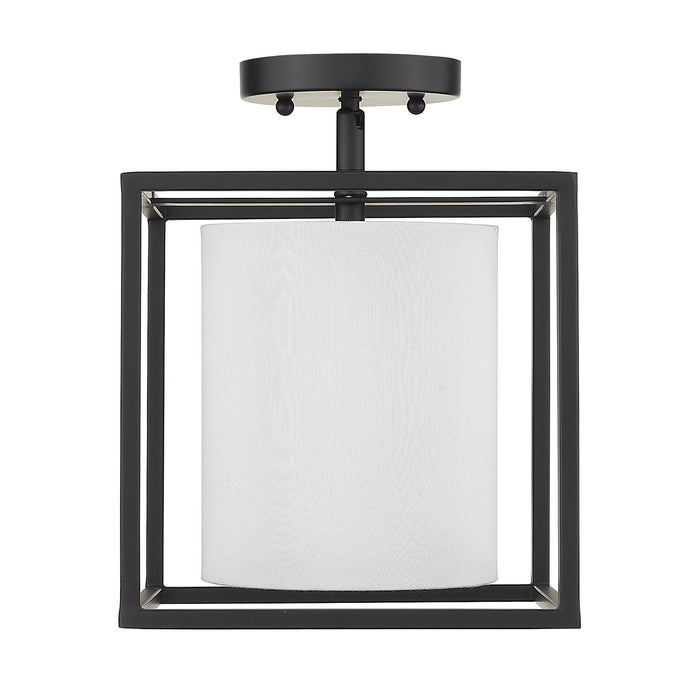 Golden 2243-1SF BLK-MWS One Light Semi-Flush Mount, Matte Black