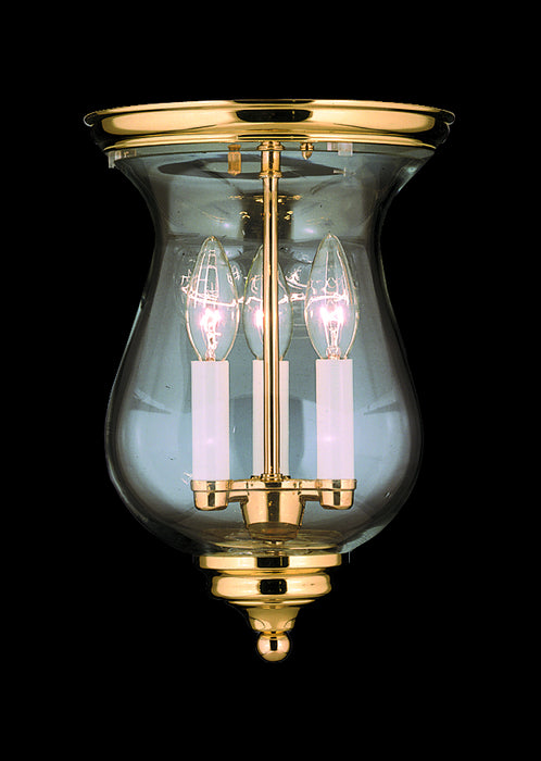 Framburg 7572 PB Three Light Flush / Semi-Flush Mount, Polished Brass