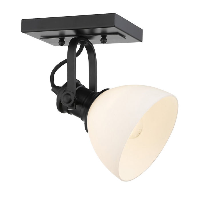 Golden 3118-1SF BLK-OP One Light Semi-Flush Mount, Matte Black