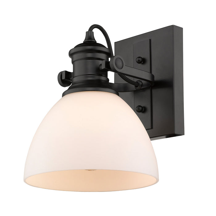 Golden 3118-1SF BLK-OP One Light Semi-Flush Mount, Matte Black