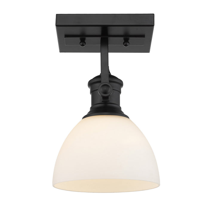 Golden 3118-1SF BLK-OP One Light Semi-Flush Mount, Matte Black