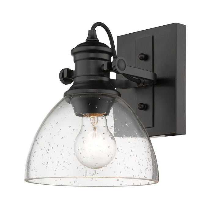 Golden 3118-1SF BLK-SD One Light Semi-Flush Mount, Matte Black