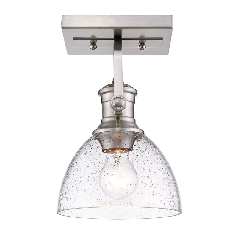 Golden 3118-1SF PW-SD One Light Semi-Flush Mount, Pewter