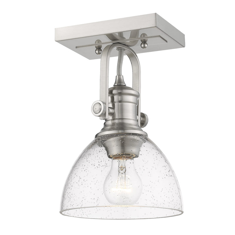 Golden 3118-1SF PW-SD One Light Semi-Flush Mount, Pewter