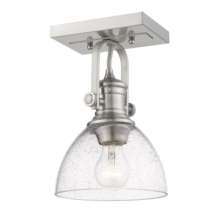 Golden 3118-1SF PW-SD One Light Semi-Flush Mount, Pewter