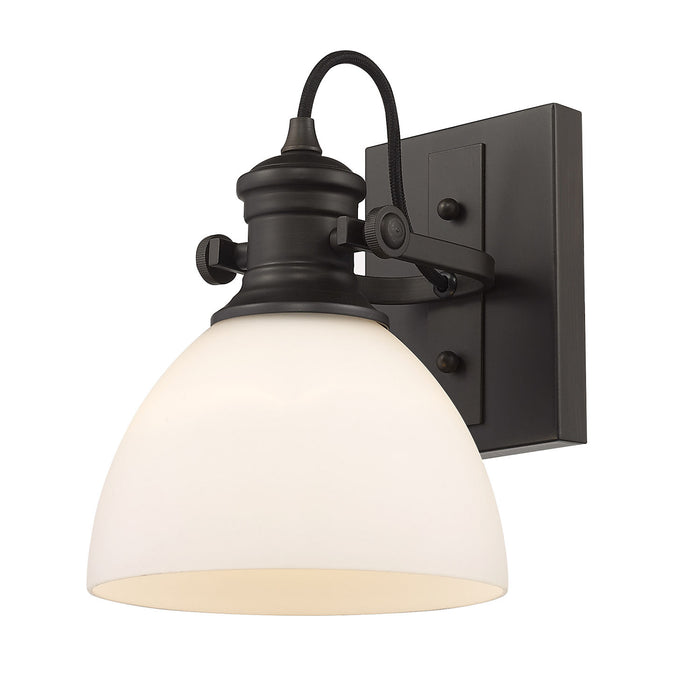 Golden 3118-1SF RBZ-OP One Light Semi-Flush Mount, Rubbed Bronze