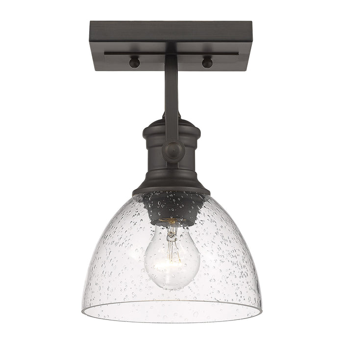 Golden 3118-1SF RBZ-SD One Light Semi-Flush Mount, Rubbed Bronze