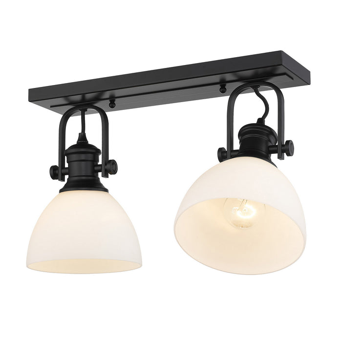 Golden 3118-2SF BLK-OP Two Light Semi-Flush Mount, Matte Black
