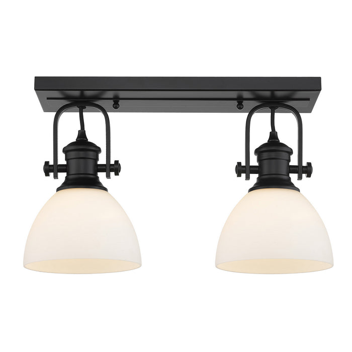 Golden 3118-2SF BLK-OP Two Light Semi-Flush Mount, Matte Black