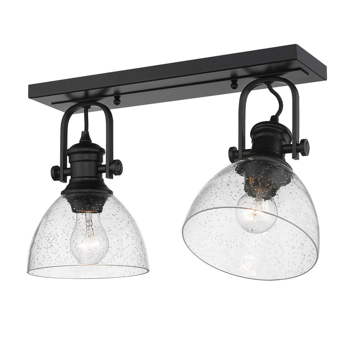 Golden 3118-2SF BLK-SD Two Light Semi-Flush Mount, Matte Black