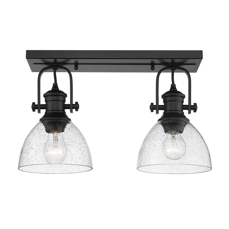 Golden 3118-2SF BLK-SD Two Light Semi-Flush Mount, Matte Black