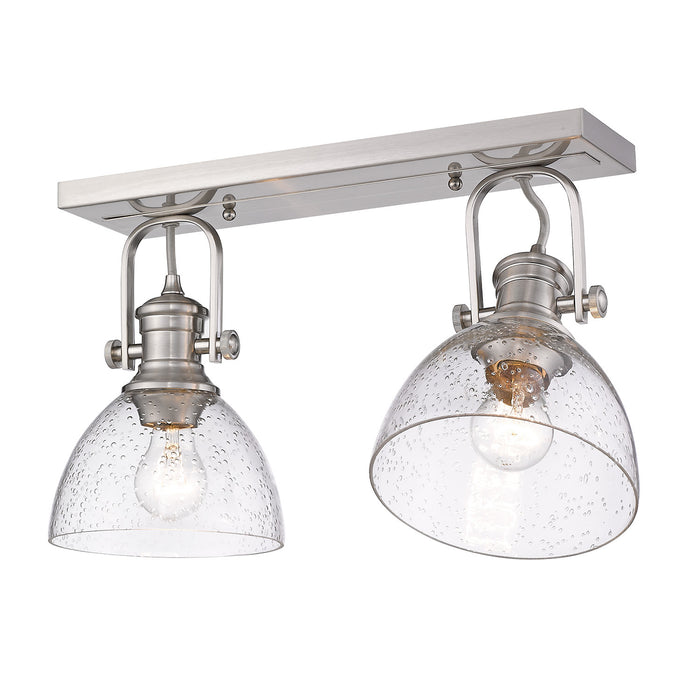 Golden 3118-2SF PW-SD Two Light Semi-Flush Mount, Pewter