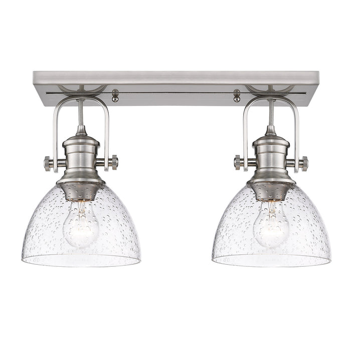 Golden 3118-2SF PW-SD Two Light Semi-Flush Mount, Pewter