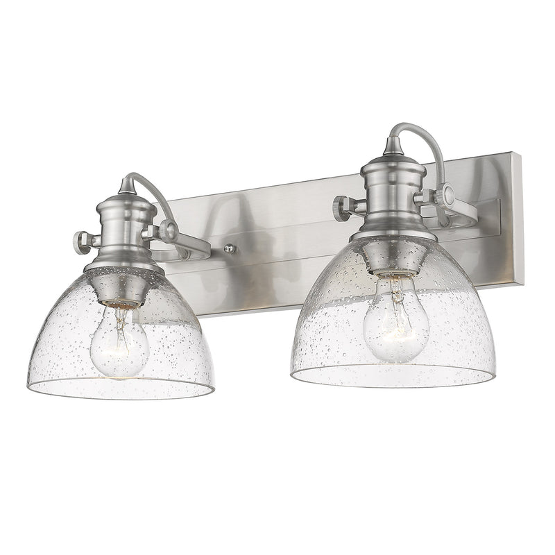 Golden 3118-2SF PW-SD Two Light Semi-Flush Mount, Pewter