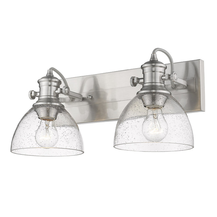 Golden 3118-2SF PW-SD Two Light Semi-Flush Mount, Pewter