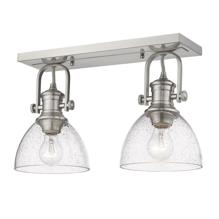 Golden 3118-2SF PW-SD Two Light Semi-Flush Mount, Pewter