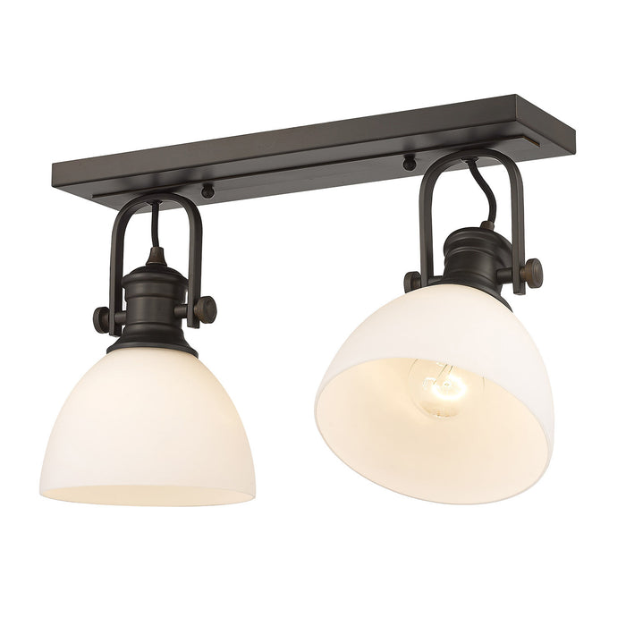 Golden 3118-2SF RBZ-OP Two Light Semi-Flush Mount, Rubbed Bronze