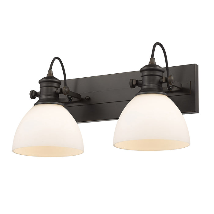 Golden 3118-2SF RBZ-OP Two Light Semi-Flush Mount, Rubbed Bronze