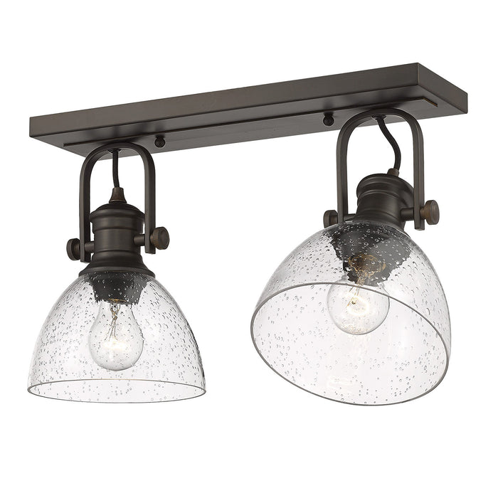 Golden 3118-2SF RBZ-SD Two Light Semi-Flush Mount, Rubbed Bronze
